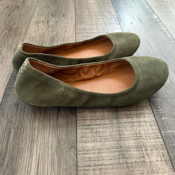 Lucky Brand Erin Ballet Flats Olive Green Suede Women’s Size 8.5 NEW - Picture 3 of 7